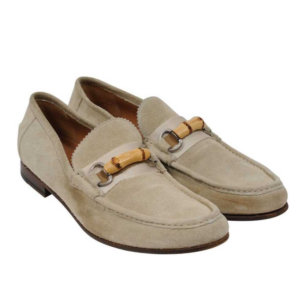 Gucci Bamboo Buckle Horsebit Penny Loafers Beige - image 11