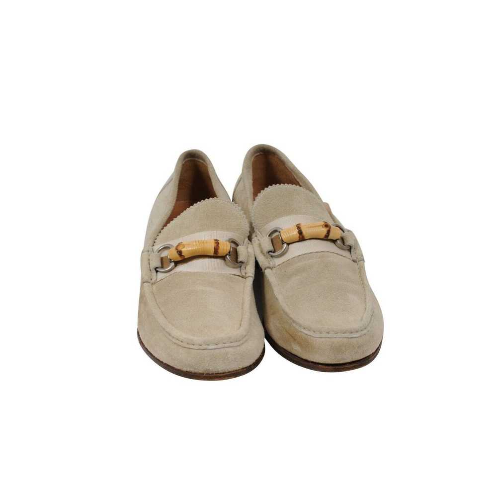 Gucci Bamboo Buckle Horsebit Penny Loafers Beige - image 2