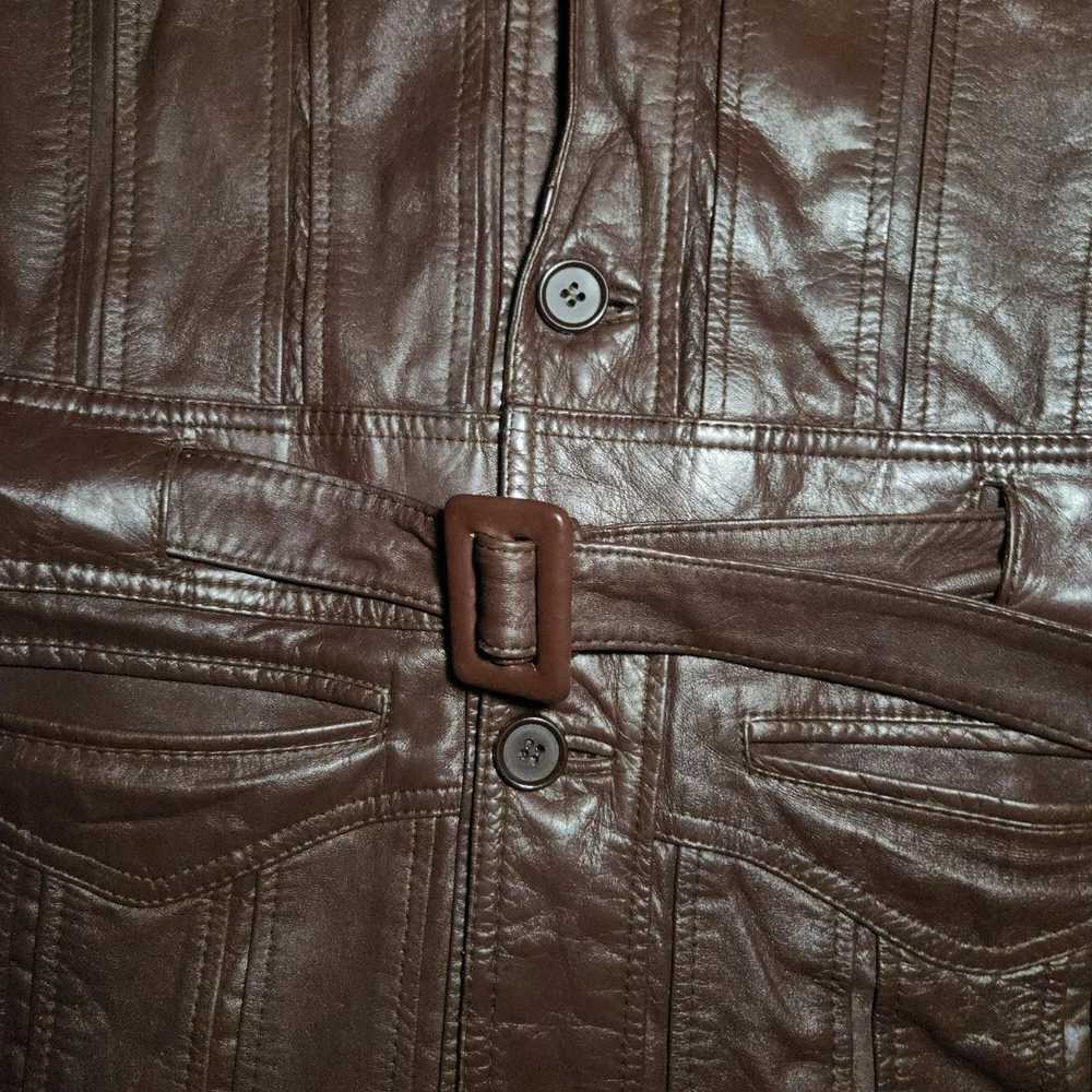 Leather × Leather Jacket × Vintage 70s Leather Be… - image 4