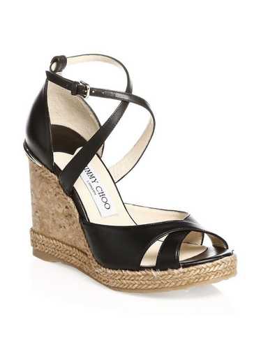 Jimmy Choo Alanah Leather Espadrilles Wedge Sandal