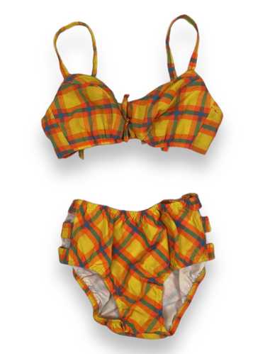 Vintage Vintage 60s NWT yellow plaid bikini set