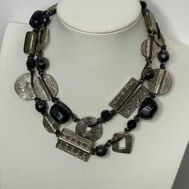 Chico's necklace costume jewelry tribal heavy nec… - image 1