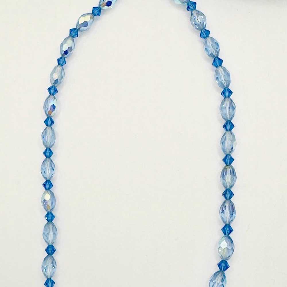 Vintage AB Crystal Beaded Necklace Bracelet & Flo… - image 2