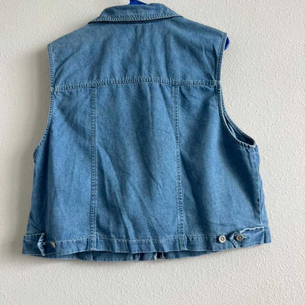 Designer Vintage Blue Denim Jean Vest - image 3