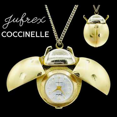 Vintage Gold Jufrex Ladybug Watch Pendant