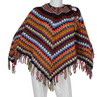Vintage Vintage Boho Crochet Poncho Sweater