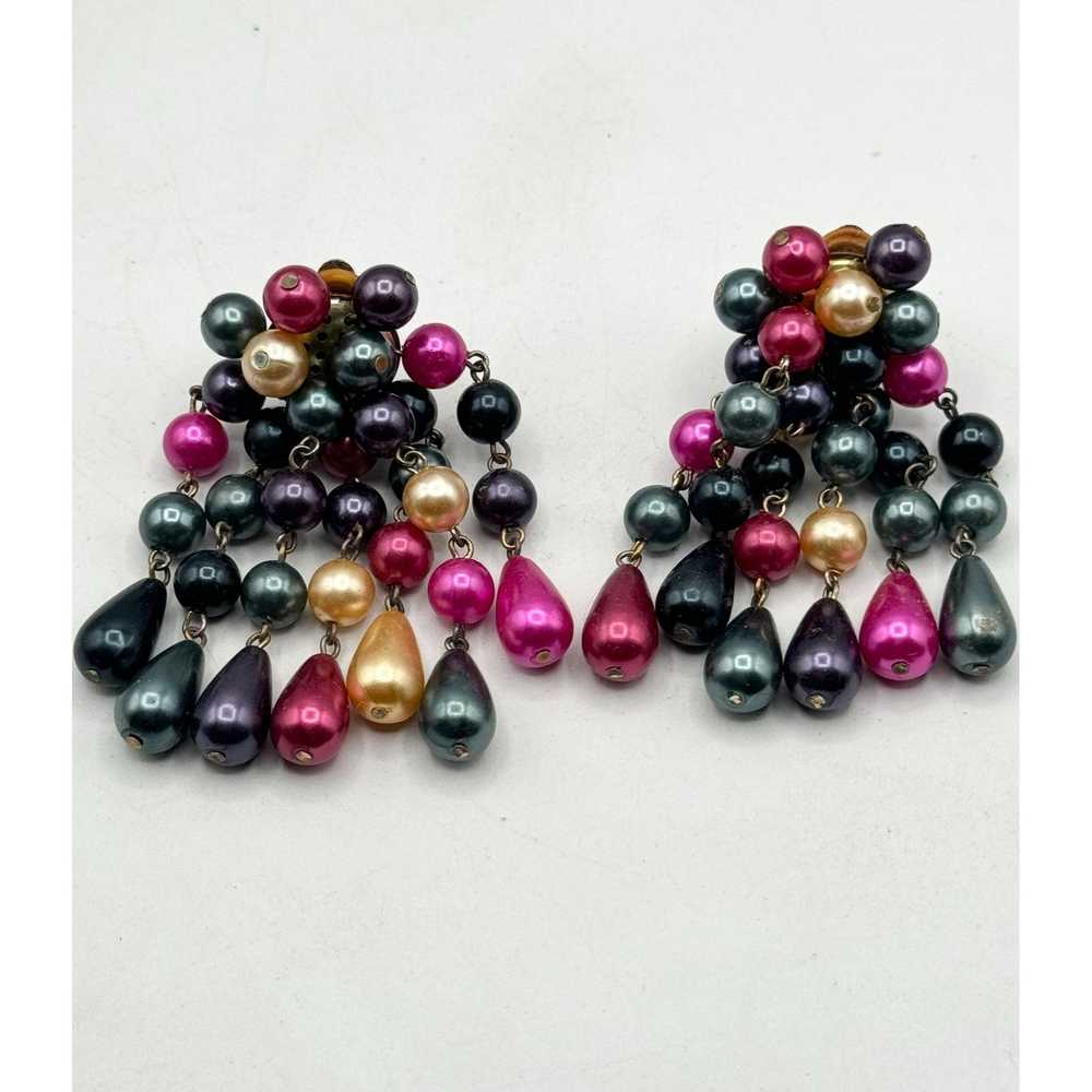 Vintage Vintage colorful beaded tassel earrings - image 4
