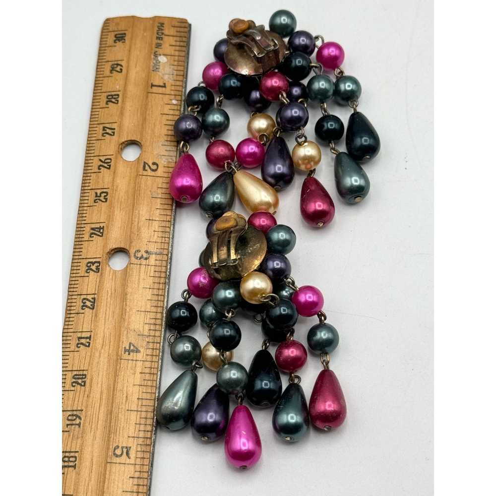 Vintage Vintage colorful beaded tassel earrings - image 5