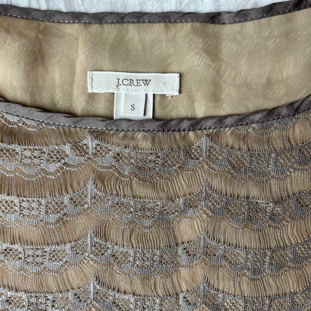 J.Crew J. Crew Brown Sheer Lace Blouse Size S - image 3