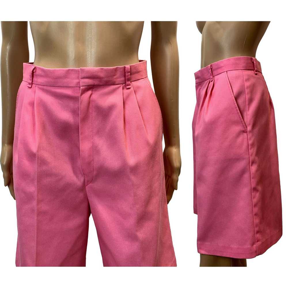 Vintage 70s Pink High Waisted Pleated Walking Sho… - image 4