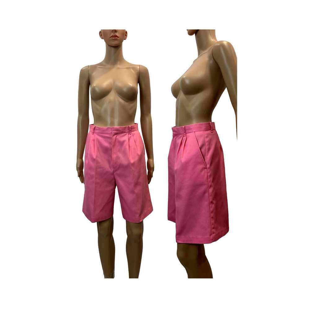 Vintage 70s Pink High Waisted Pleated Walking Sho… - image 8