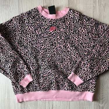 Nike Nike Pink Leopard Pull Over Sweatshirt Size S