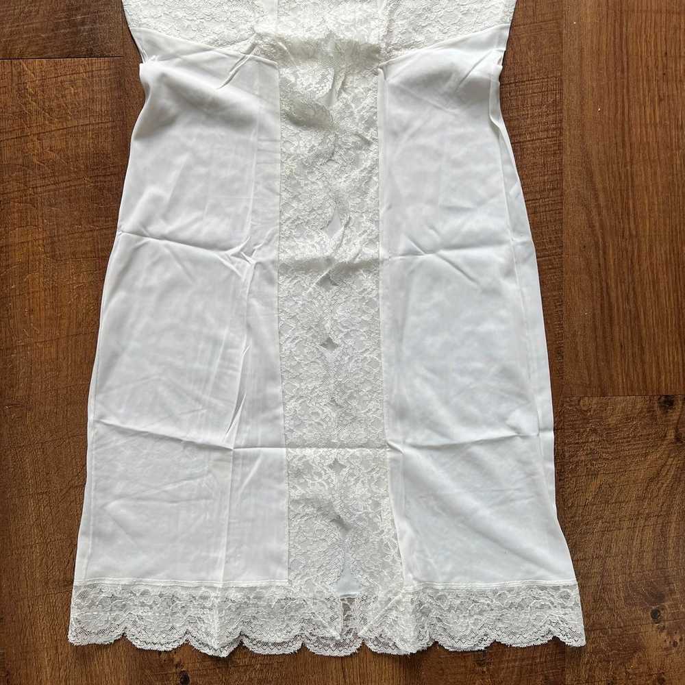 Munsingwear Sheer Lace Lingerie White Slip Dress … - image 3