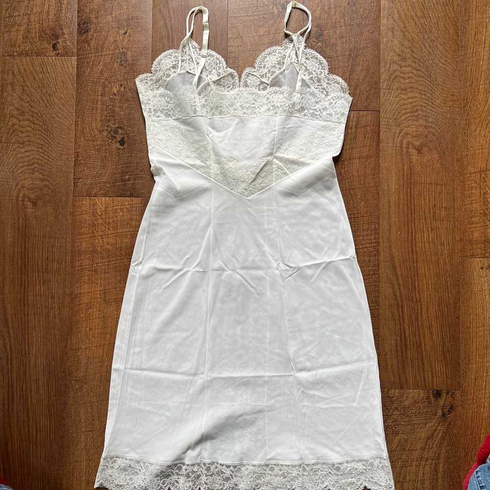 Munsingwear Sheer Lace Lingerie White Slip Dress … - image 5