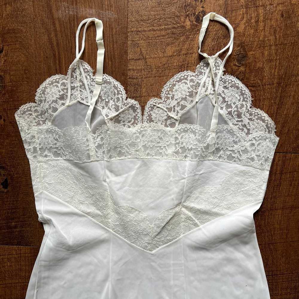Munsingwear Sheer Lace Lingerie White Slip Dress … - image 6