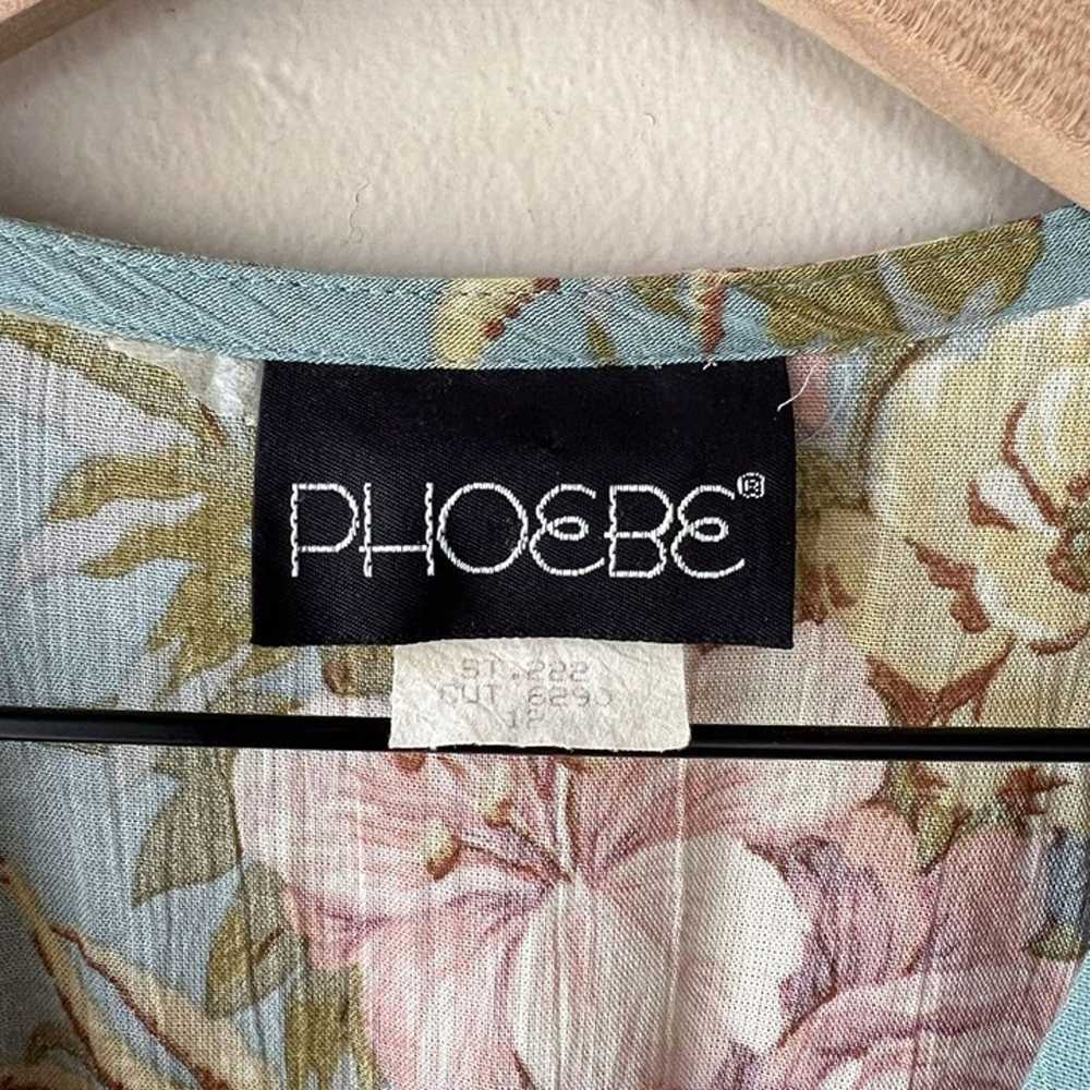 Vintage 80s Phoebe Blue Pink Floral Belted Layere… - image 9