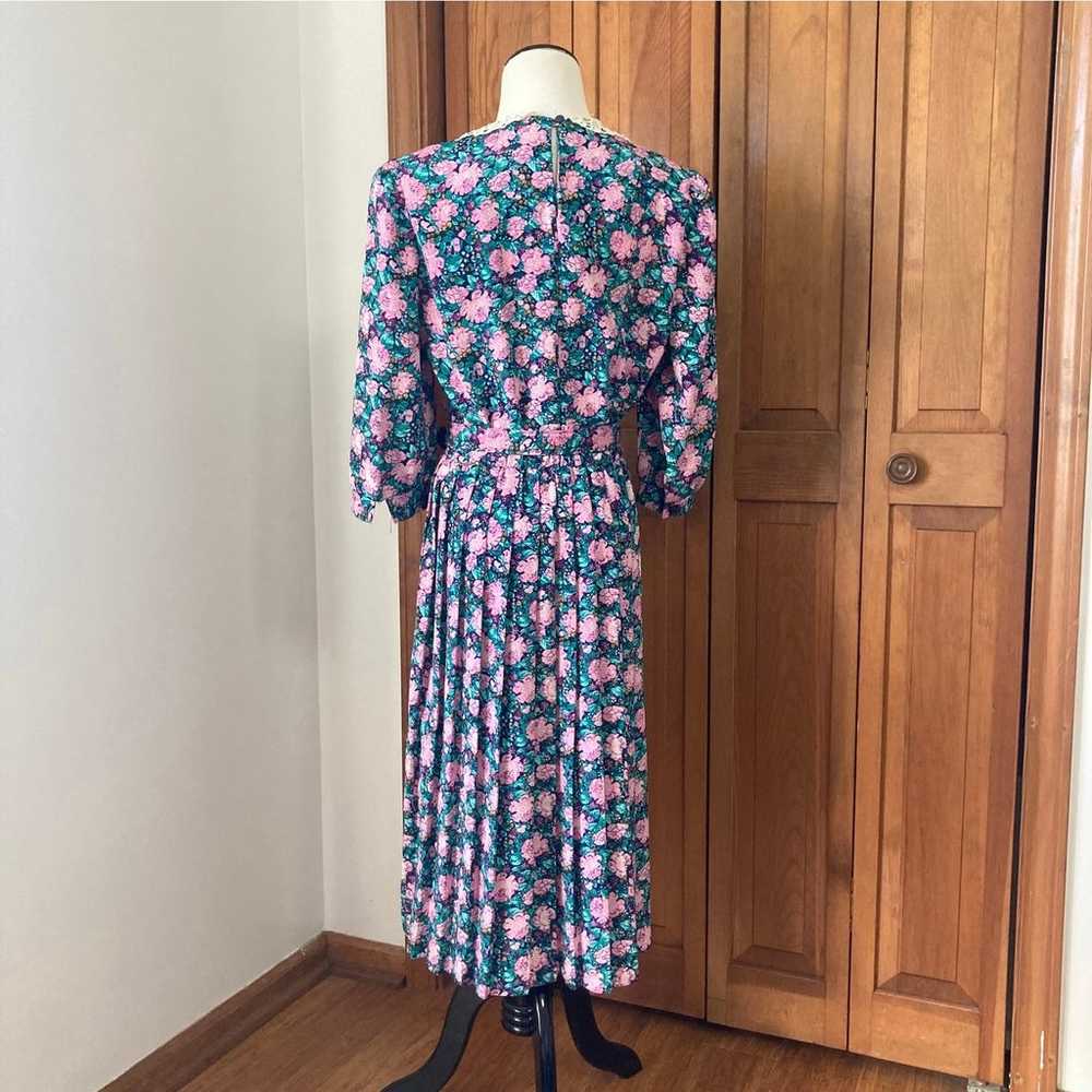 Vintage Lisa Petites Floral Midi Dress, Size S? - image 3