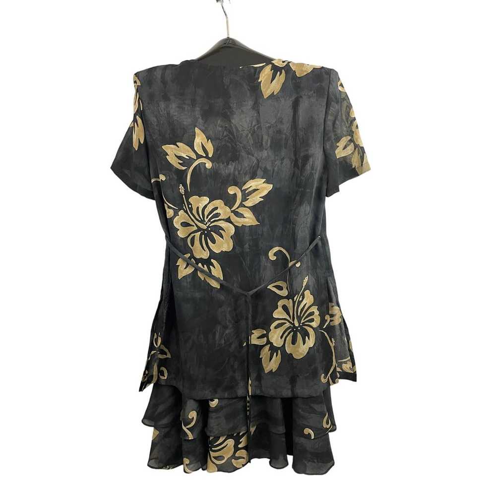 VTG Liz Claiborne Floral Dress Sz 10 Lined Casual… - image 2