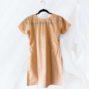 VTG Handmade Peach Eylet Mini Dress - image 1