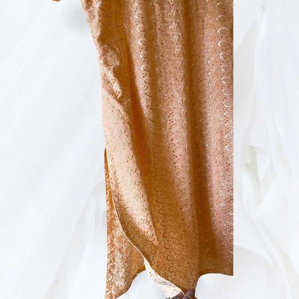 VTG Handmade Peach Eylet Mini Dress - image 5