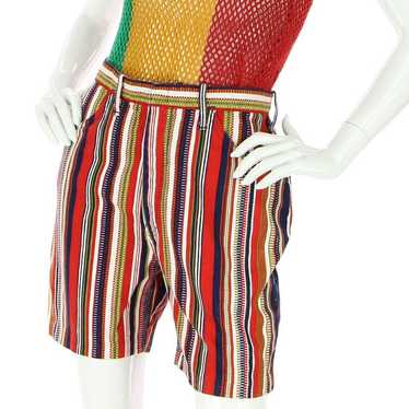 Vintage Vintage Striped Denim Shorts High Waist - image 1