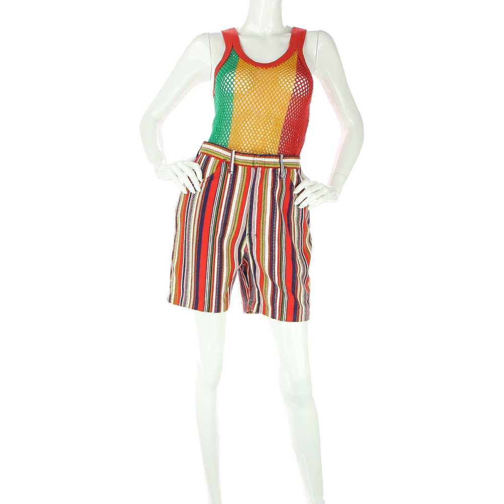 Vintage Vintage Striped Denim Shorts High Waist - image 5