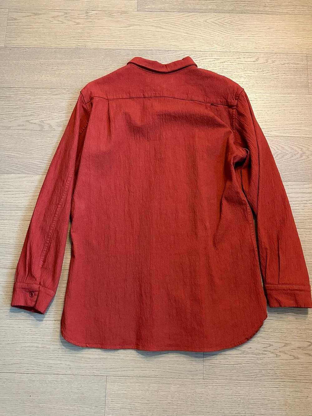 Staatsballett Red Crinkled Cotton Button-Up Shirt - image 2