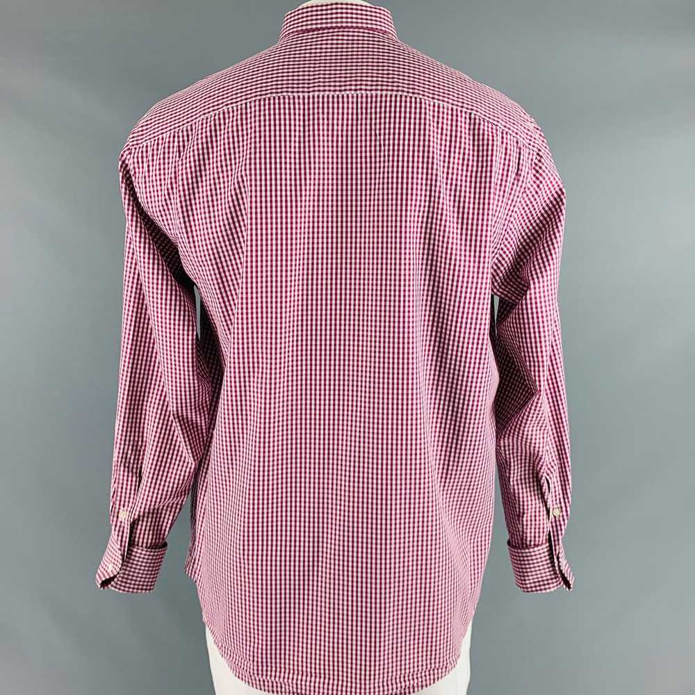 Eton Burgundy White Gingham French Cuff Long Slee… - image 3