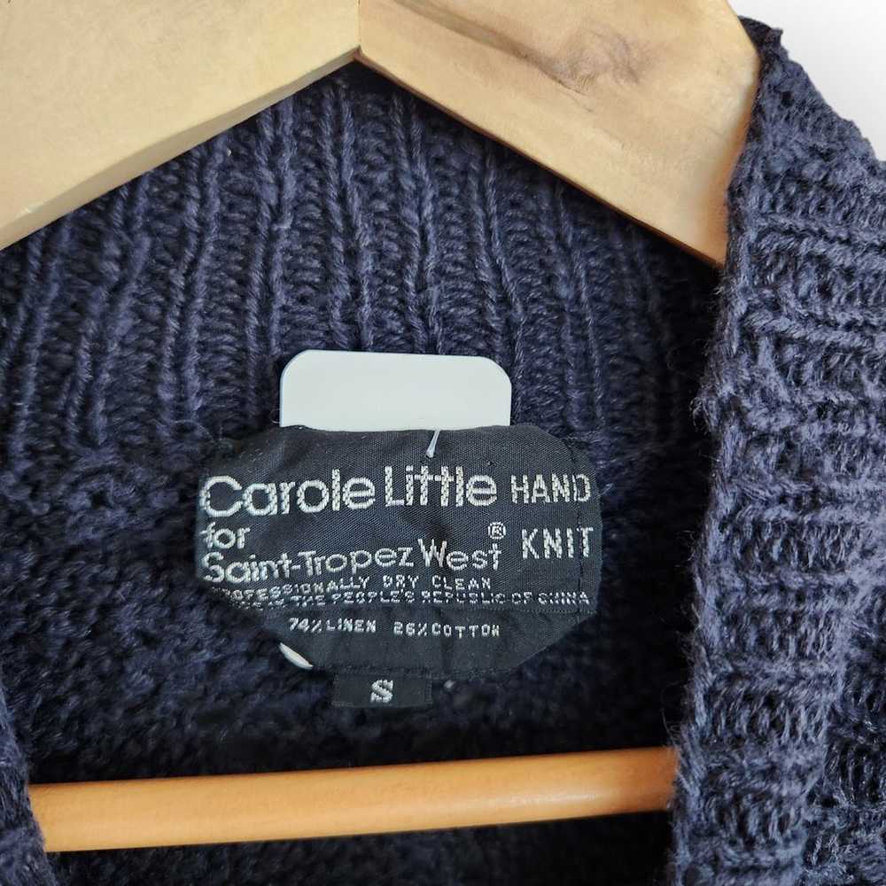 Vintage Carole Little Gray Hand Knit Linen Cotton… - image 4