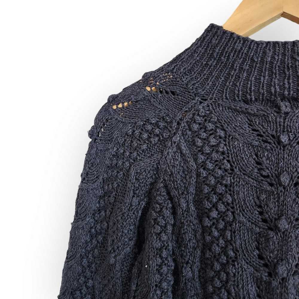 Vintage Carole Little Gray Hand Knit Linen Cotton… - image 7