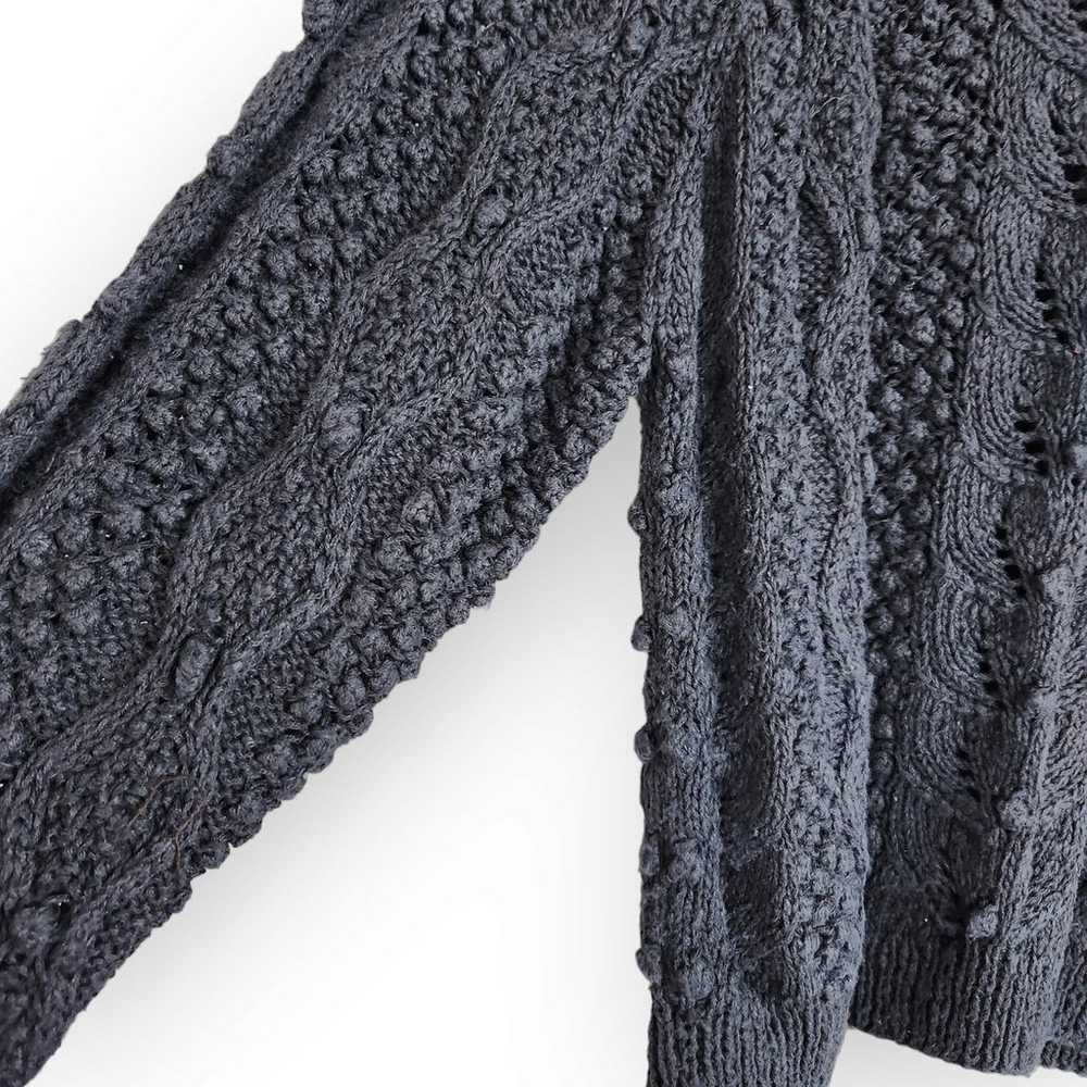 Vintage Carole Little Gray Hand Knit Linen Cotton… - image 8