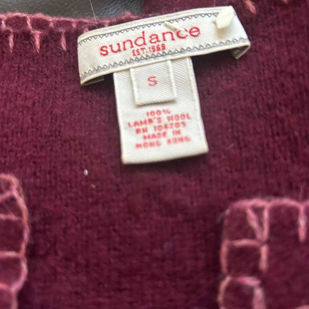 100% Lamb's Wool VINTAGE Sundance Maroon Embroide… - image 3