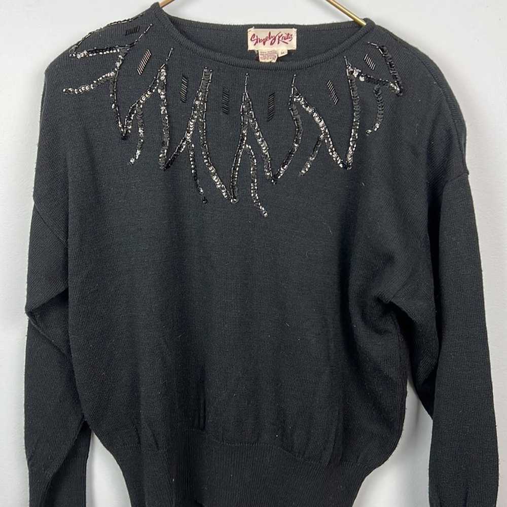 Vintage Shapely Knits beaded and sequined medium … - image 2