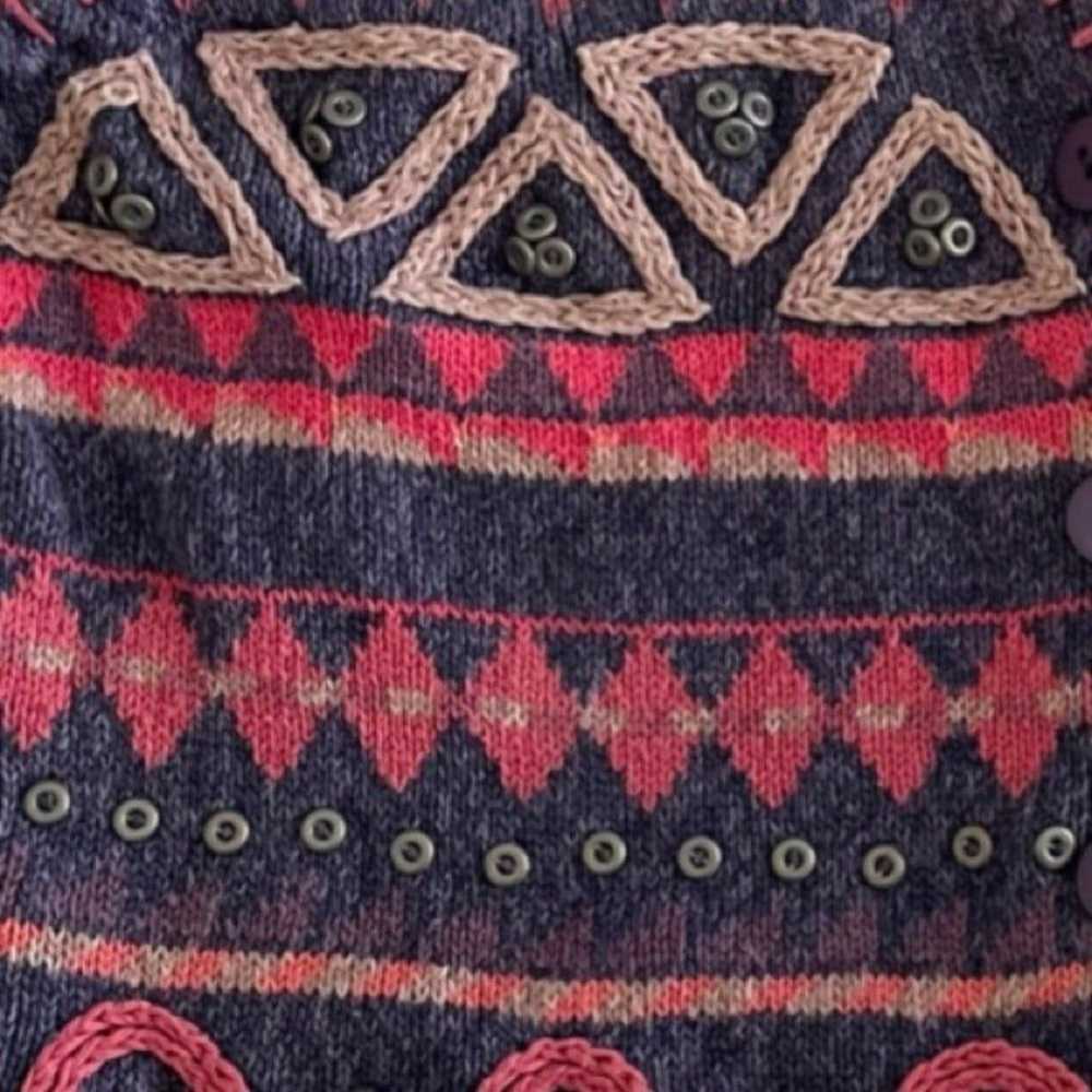 Vintage 90s Sigrid Olsen Sweater Vest Pink Blue S… - image 4