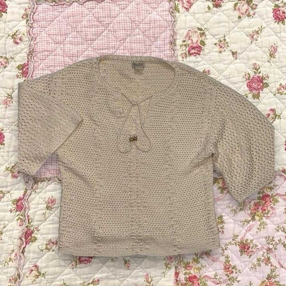 open knit crochet sweater - image 1