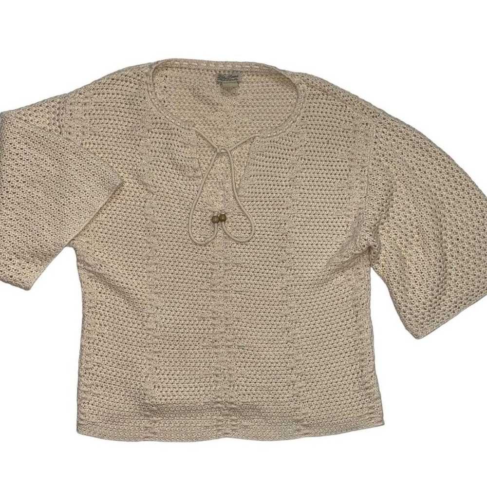 open knit crochet sweater - image 2