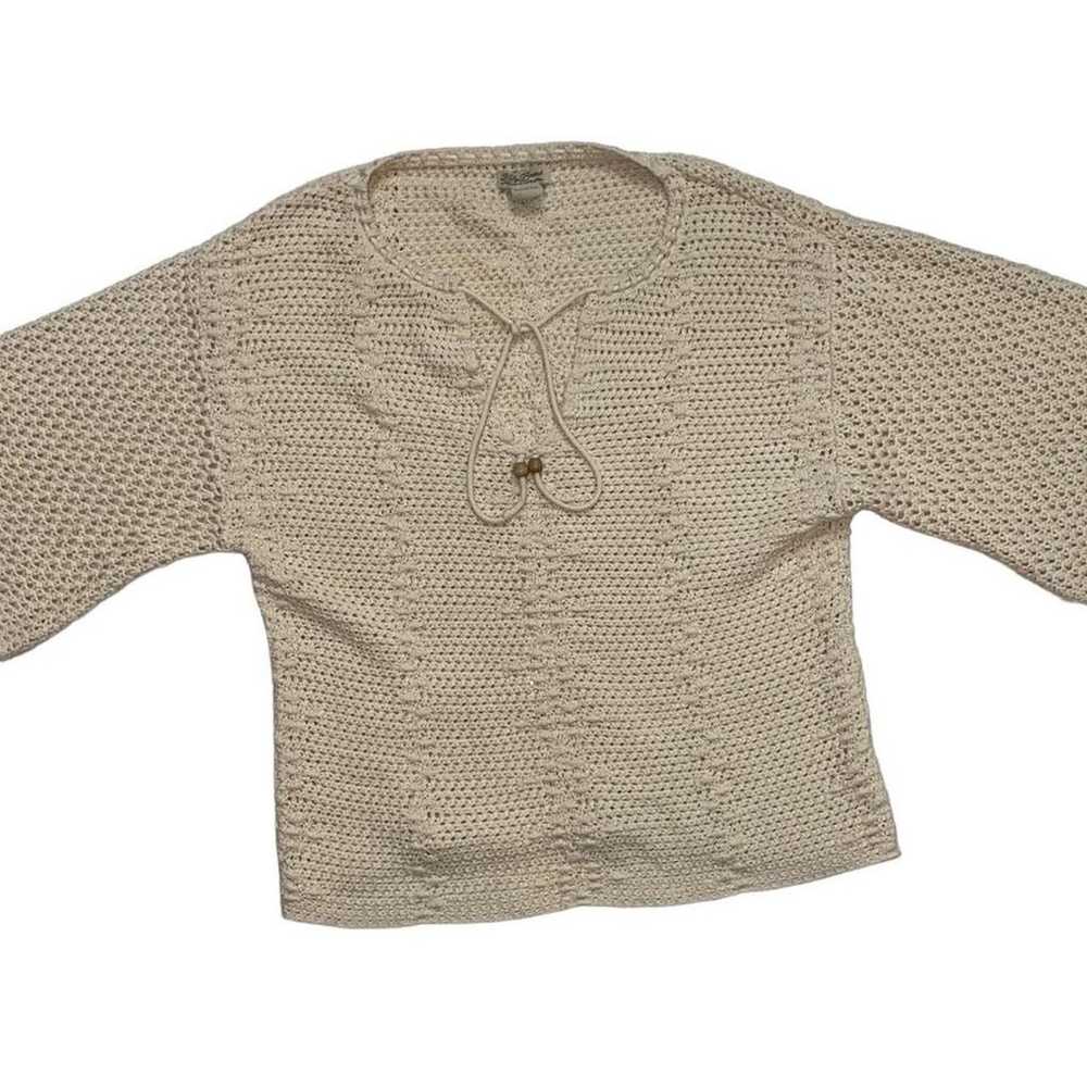 open knit crochet sweater - image 3