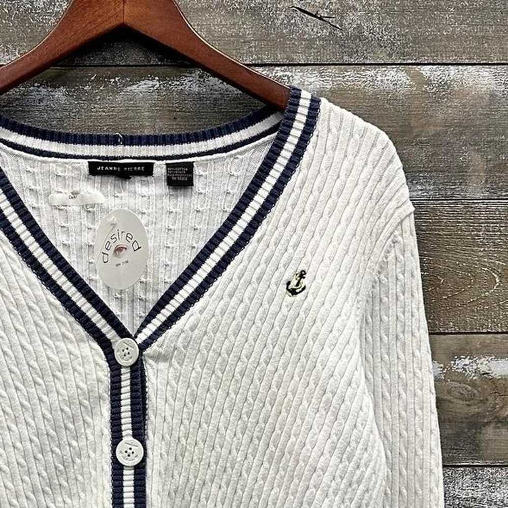 Vintage White Sailing Cardigan Sweater Long Sleev… - image 2