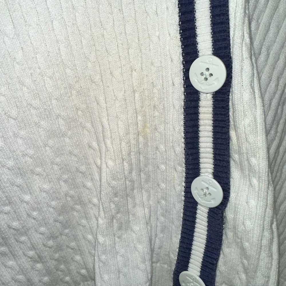 Vintage White Sailing Cardigan Sweater Long Sleev… - image 4