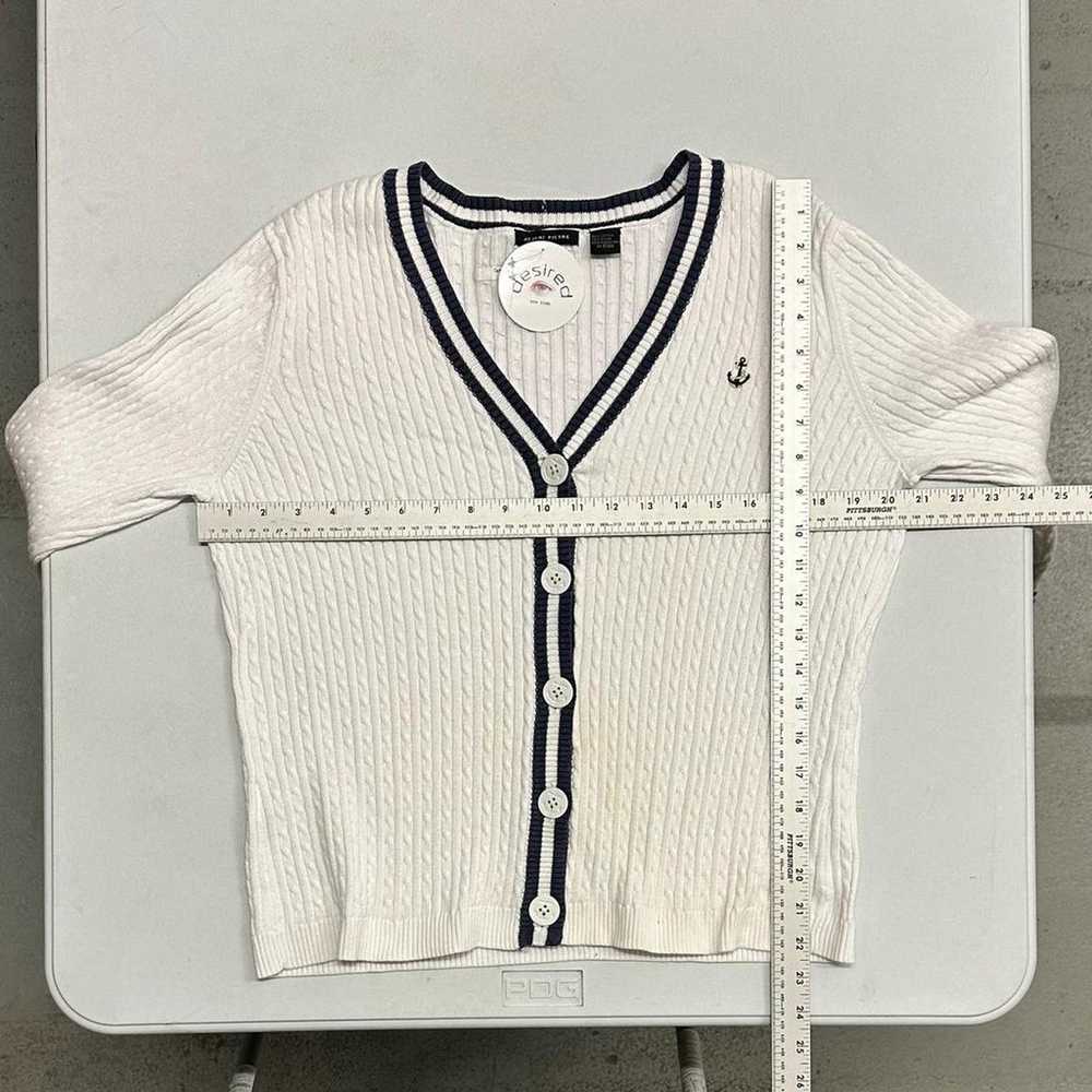 Vintage White Sailing Cardigan Sweater Long Sleev… - image 7
