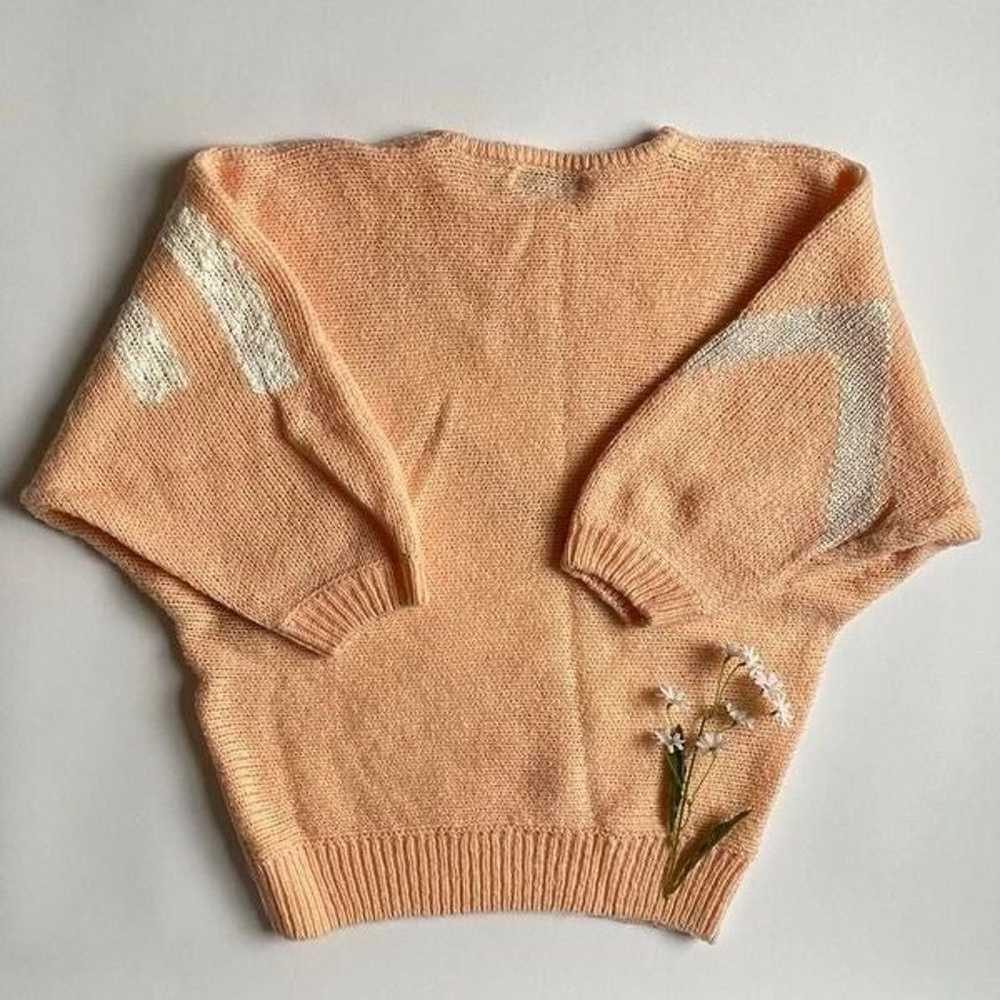 Vintage peach knit sweater top - image 2