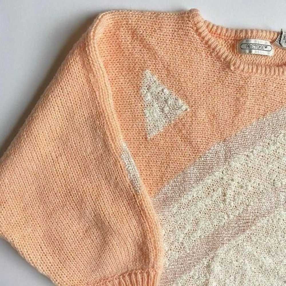 Vintage peach knit sweater top - image 3