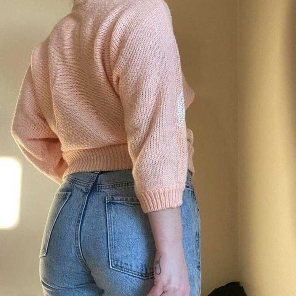 Vintage peach knit sweater top - image 8