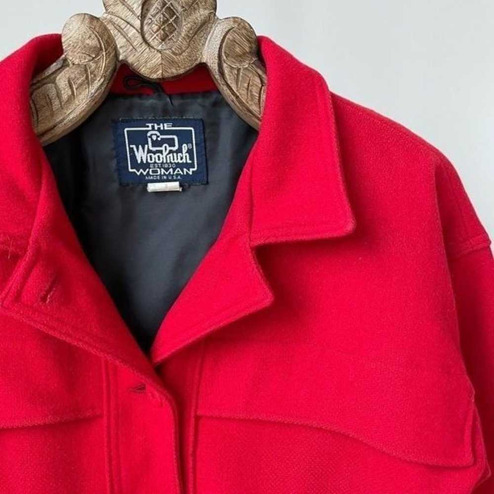 Vintage Woolrich Woman Red Wool Coat Lined M - image 2