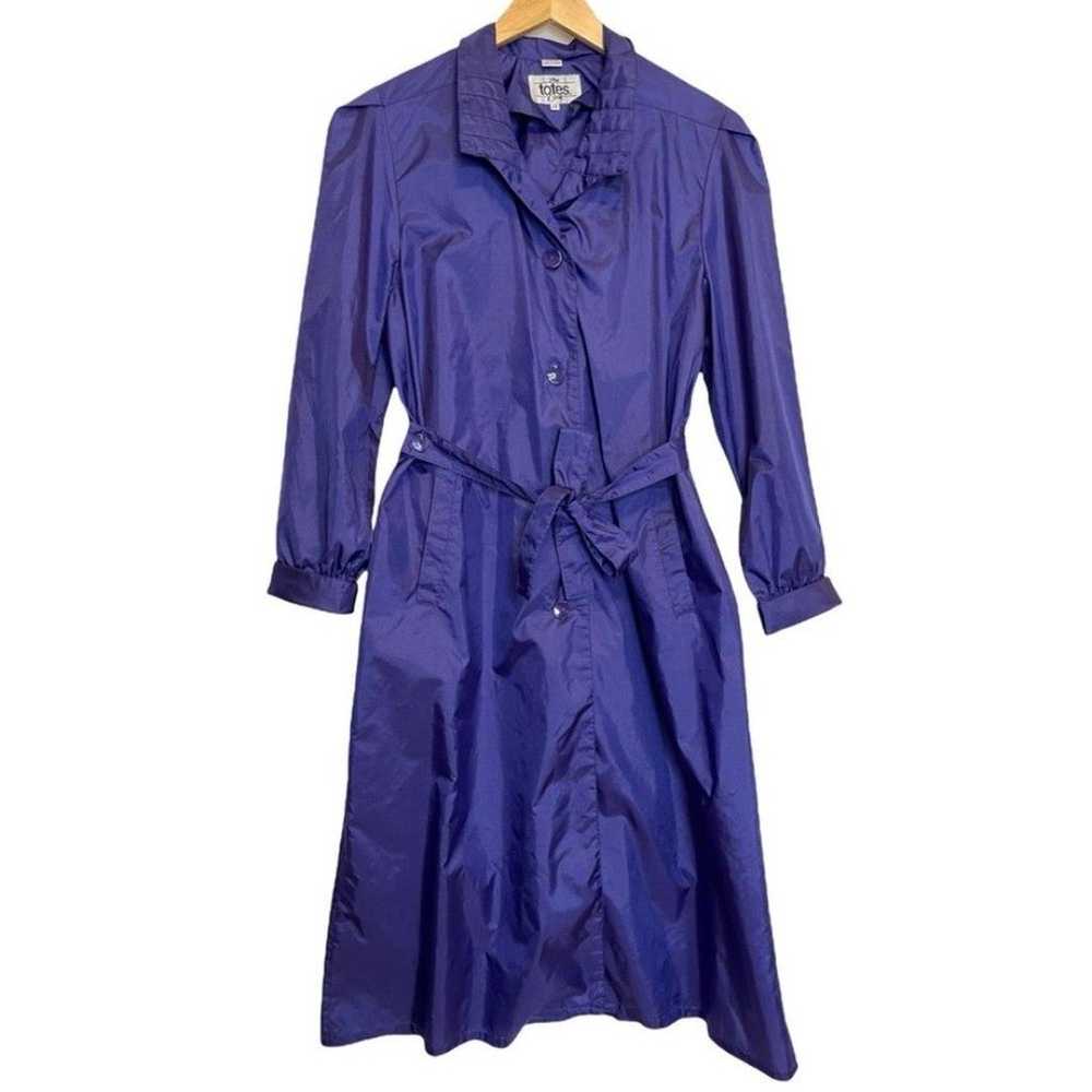 Vintage Long Bright Purple Raincoat Spring Outdoo… - image 1