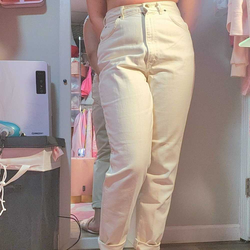 vintage cream high waisted jeans - image 1