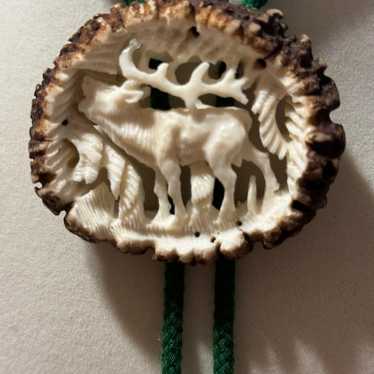 Vintage carved elk horn Gem