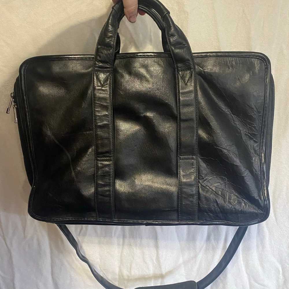 USL: vintage leather soft briefcase - image 2