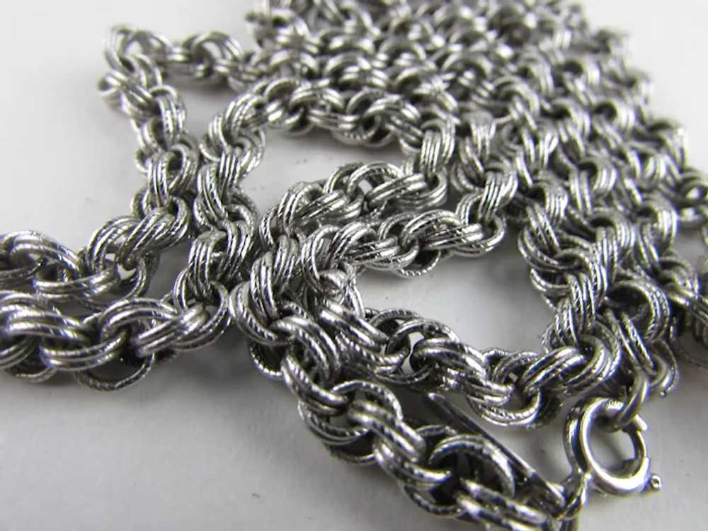 Vintage Monet Silver Tone Necklace and Central Pe… - image 8
