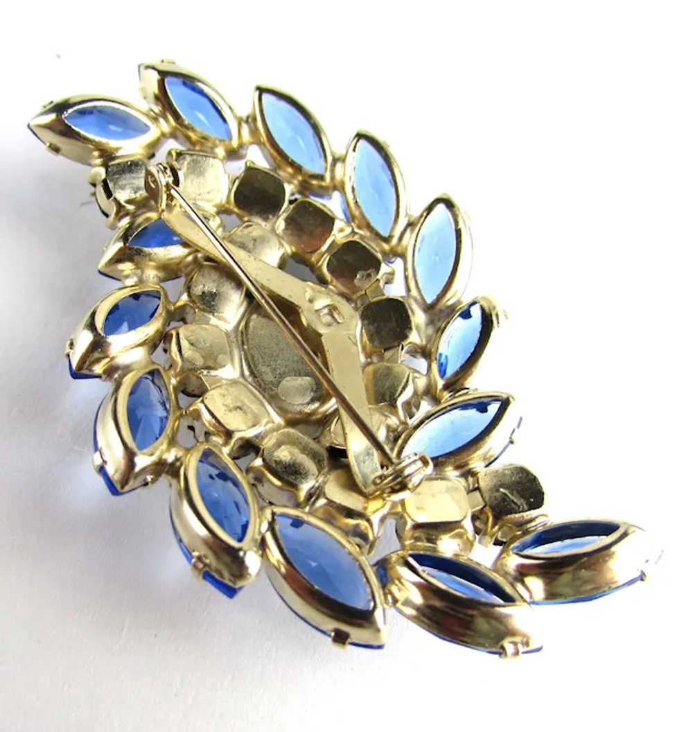 Juliana Gold Tone Pin With Blue and Green Crystal… - image 3